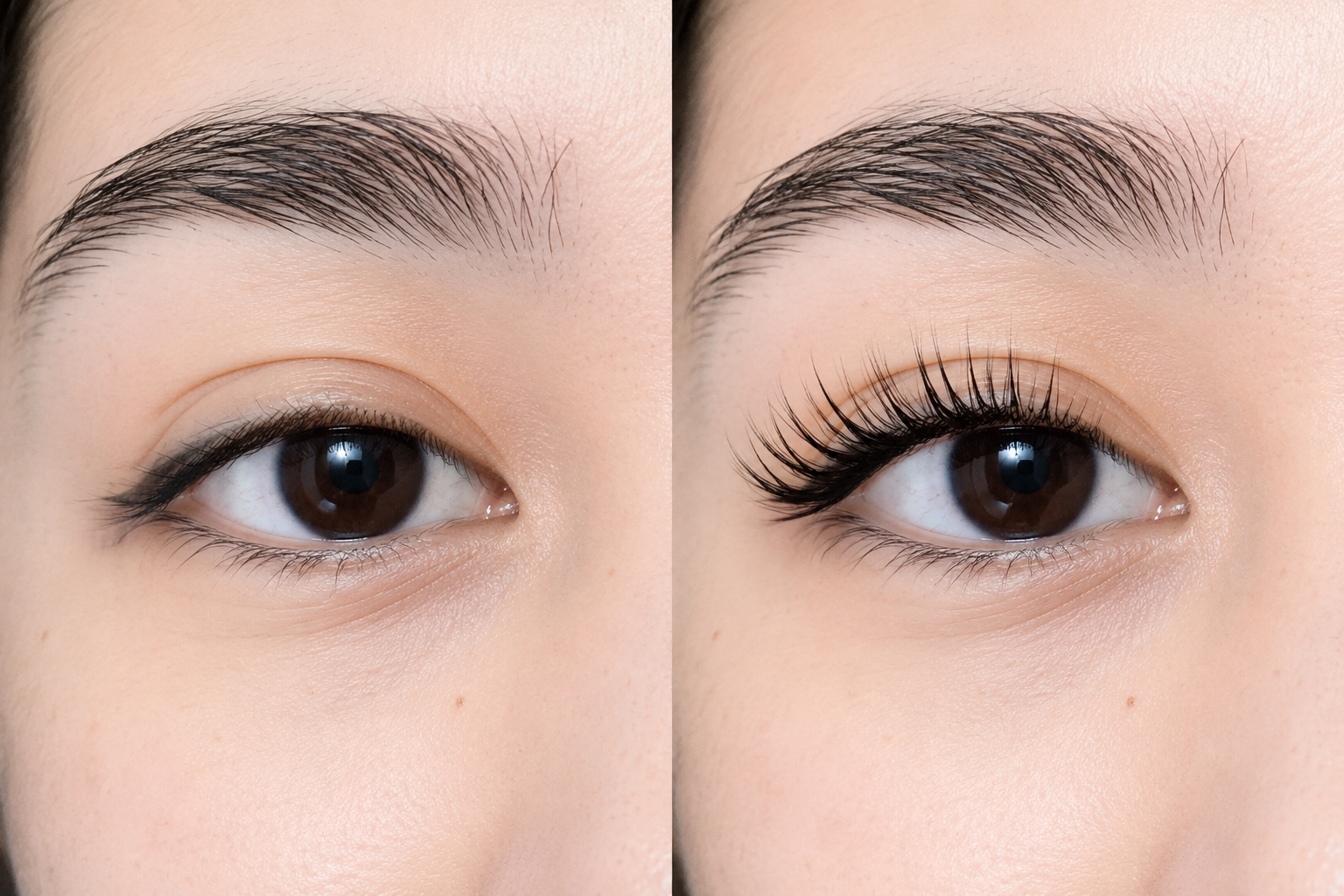 Keratin lash lift before and after transformation